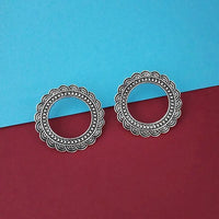 Tip Top Fashions Oxidised Plated Round Stud Earrings  - 1315339