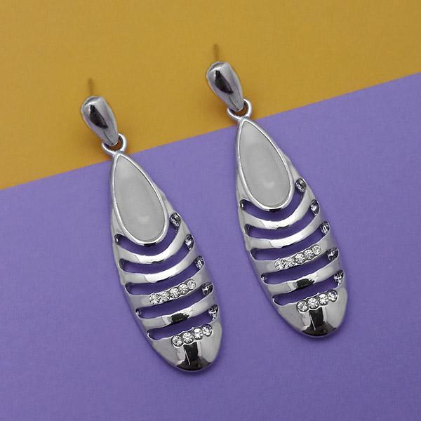 Kriaa Resin And Austrian Stone Silver Plated Dangler Earrings - 1315401