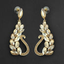 Kriaa Brown Crystal Stone Dangler earrings - 1315605