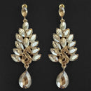 Kriaa Brown Crystal Stone Dangler earrings - 1315610