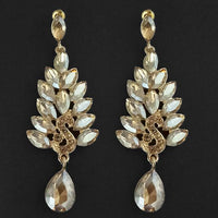 Kriaa Brown Crystal Stone Dangler earrings - 1315610