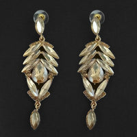 Kriaa Brown Crystal Stone Dangler Earrings - 1315618