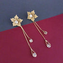 Urthn Gold Plated Floral Dangler Earrings - 1315703C