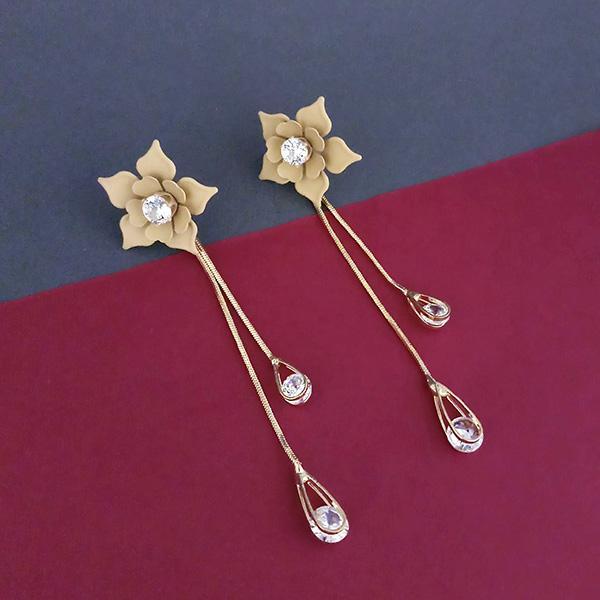 Urthn Gold Plated Floral Dangler Earrings - 1315703C