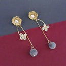 Urthn Gold Plated Floral Dangler Earrings  - 1315707C