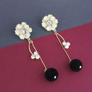 Urthn White Floral Gold Plated Dangler Earrings - 1315708C