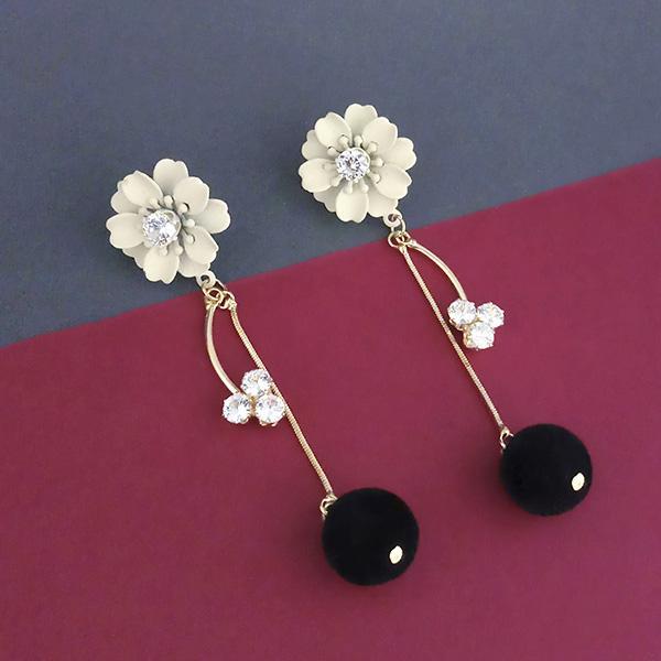 Urthn White Floral Gold Plated Dangler Earrings - 1315708C