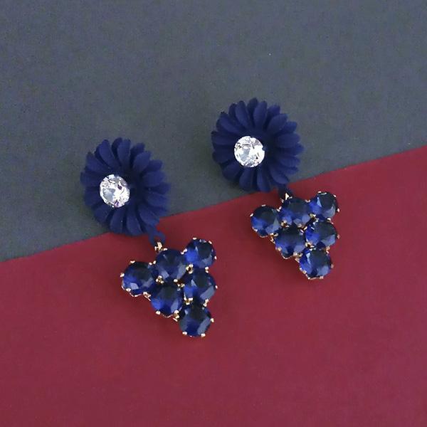 Urthn Blue Floral Austrian Stone Dangler Earrings  - 1315713A