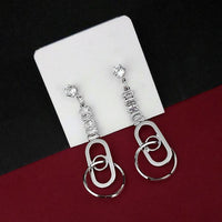 Urthn Silver Plated AD Stone Dangler Earrings - 1315803B