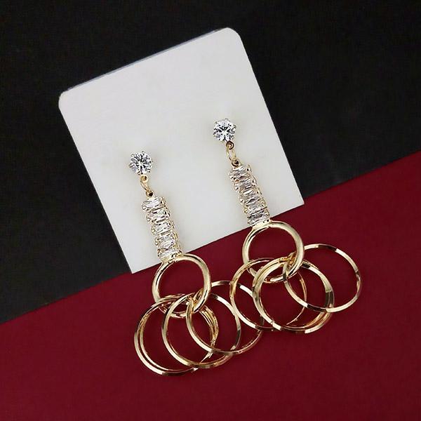 Urthn AD Stone Gold Plated Dangler Earrings - 1315809