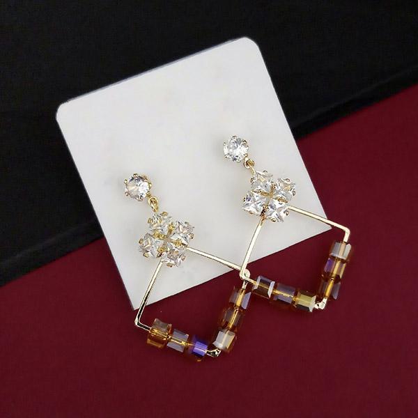 Urthn Crystal Stone Gold Plated Dangler Earrings - 1315830C