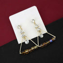 Urthn Crystal Stone Gold Plated Dangler Earrings  - 1315831C