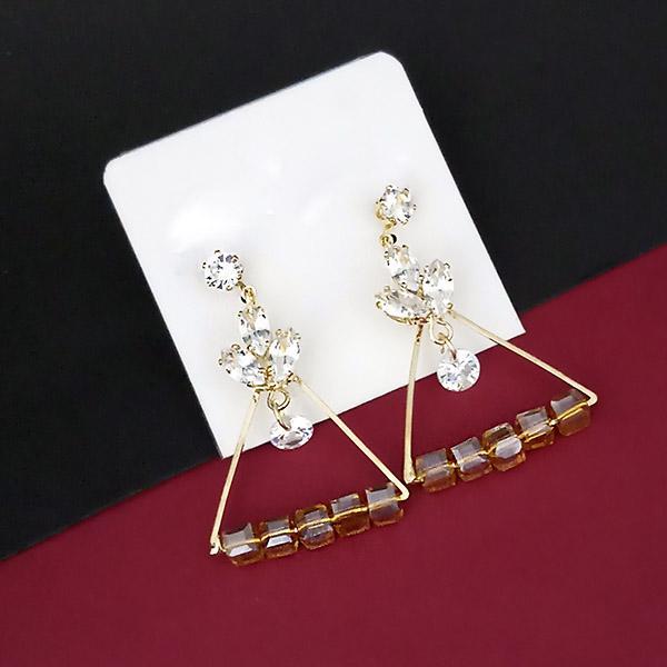 Urthn Crystal Stone Gold Plated Dangler Earrings - 1315832C