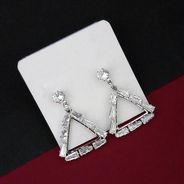 Urthn Silver Plated AD Stone Dangler Earrings  - 1315853B