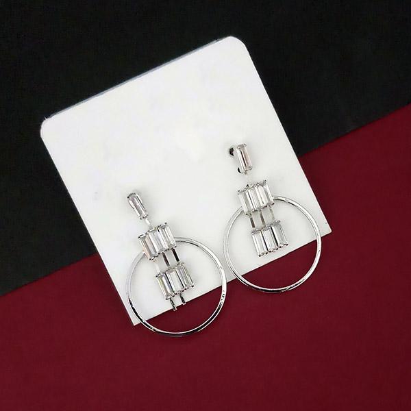 Urthn Silver Plated AD Stone Dangler Earrings - 1315860B