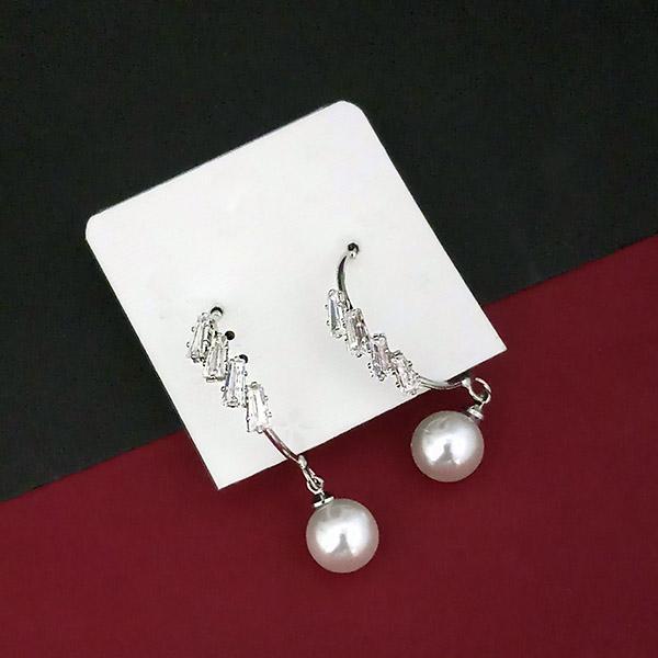 Urthn AD Stone Silver Plated Dangler Earrings  - 1315866B