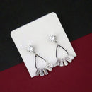 Urthn Silver Plated AD Stone Dangler Earrings  - 1315868