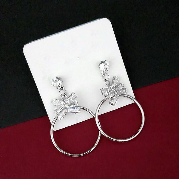 Urthn AD Stone Silver Plated Dangler Earrings  - 1315870