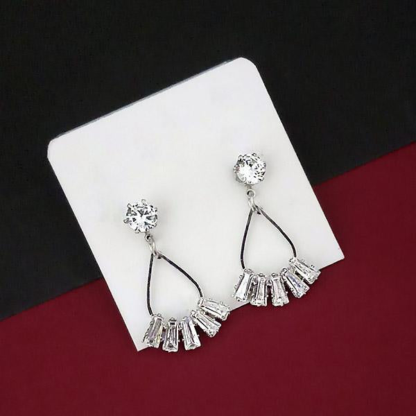 Urthn AD Stone Silver Plated Dangler Earrings - 1315873