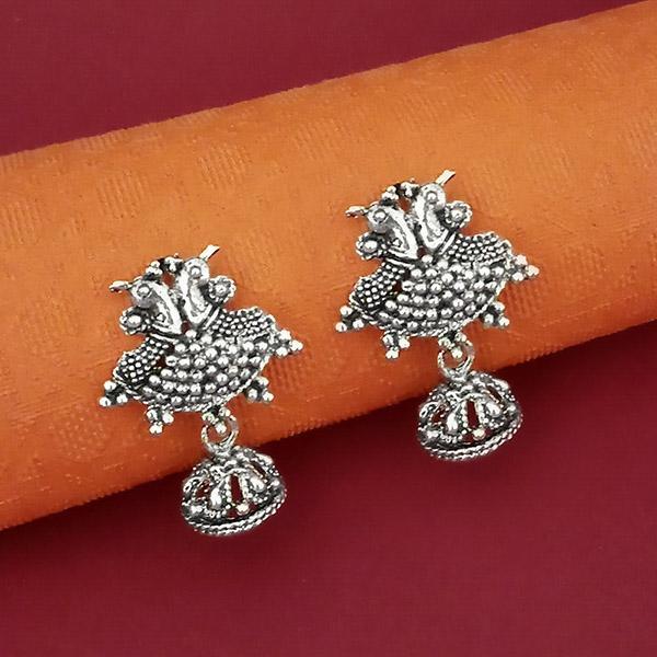 Tip Top Fashions Oxidised Plated Jhumki Earrings - 1316004