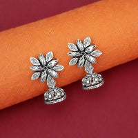 Jeweljunk Oxidised Plated Jhumki Earrings  - 1316009