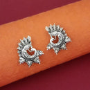 Jeweljunk Oxidised Plated Peacock Design Stud Earrings - 1316012
