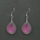 Tip Top Fashions Rhodium Plated Pink Thread Dangler Earrings - 1316102G