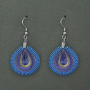 Jeweljunk Rhodium Plated Blue Thread Dangler Earrings  - 1316104O