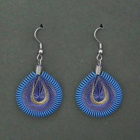 Jeweljunk Rhodium Plated Blue Thread Dangler Earrings  - 1316104O