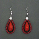 Tip Top Fashions Rhodium Plated Brown Thread Dangler Earrings  - 1316105A