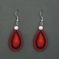 Tip Top Fashions Rhodium Plated Brown Thread Dangler Earrings  - 1316105A