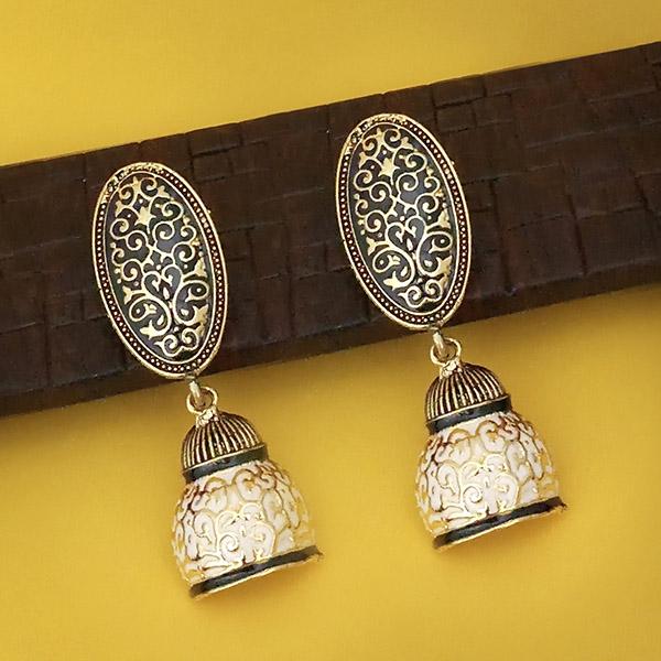 Kriaa Black Meenakari Dangler Earrings