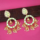 Kriaa Gold Plated Kundan Dangler Jhumki Earrings - 1316322G