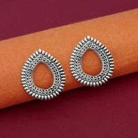 Jeweljunk Oxidised Plated Stud Earrings