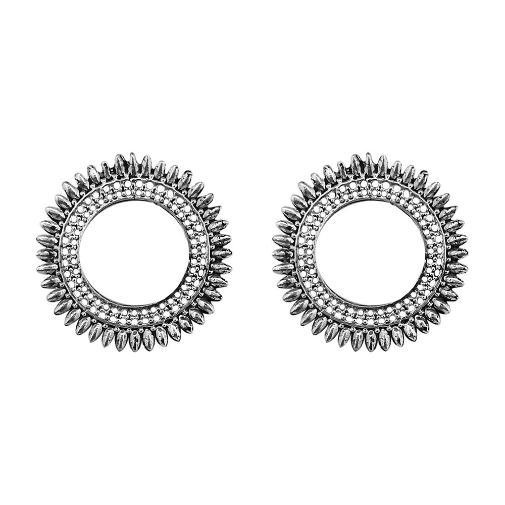 Kriaa Oxidised Plated Stud Earrings