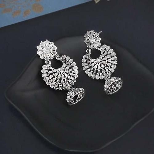 Shubh Art Oxidised Plated Jhumki Earrings