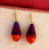 Jeweljunk Multi Gold Plated Thread Pom Pom Earrings