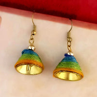 Jeweljunk Multi Gold Plated Thread Earrings