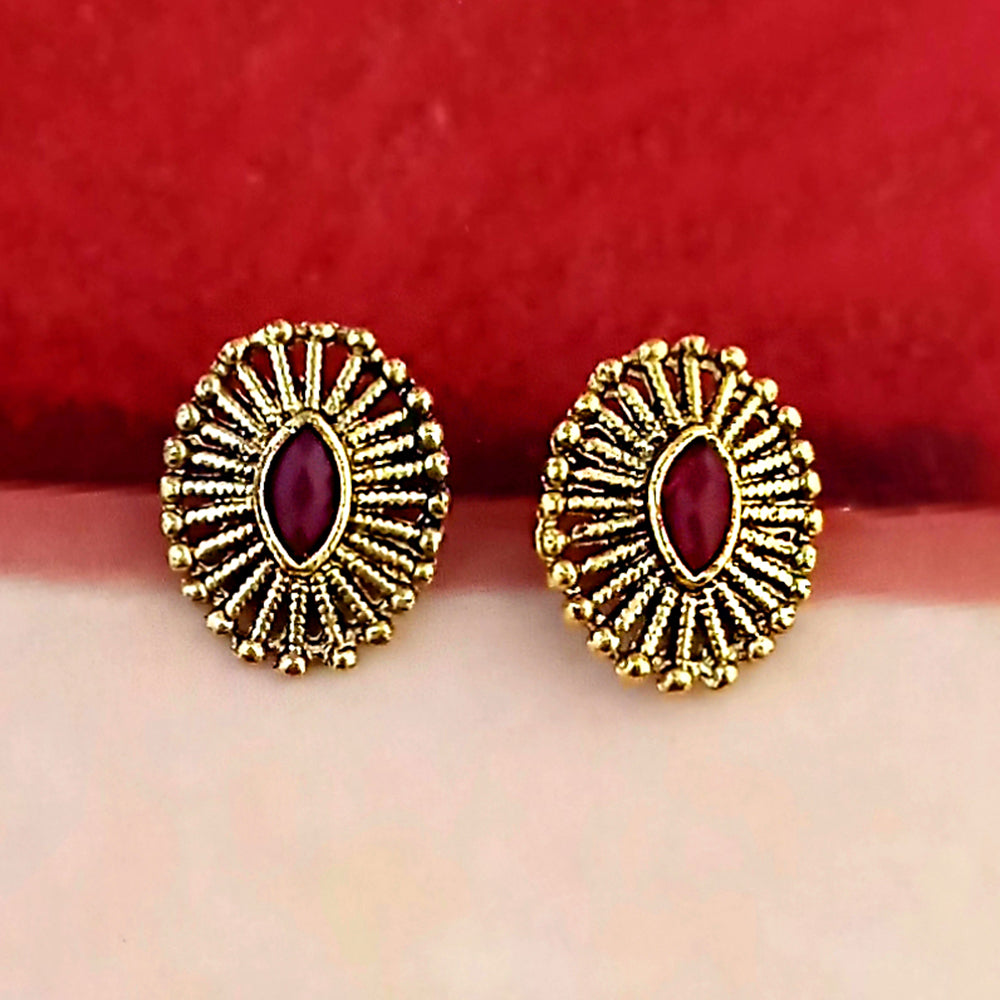 Kriaa Gold Plated Stud Earrings