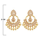 JD Arts Gold Plated Kundan Golden Dangler Earrings