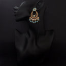 JD Art Gold Plated Grey Kundan Dangler Earrings