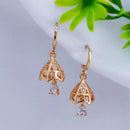 JB Arts Rose Gold Plated AD Stone Dangler Earrings