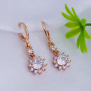 JB Arts Rose Gold Plated AD Stone Dangler Earrings