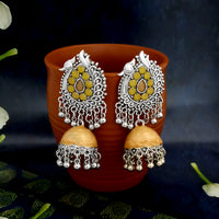 JewelJunk Yellow Oxidized Plated Jhumka