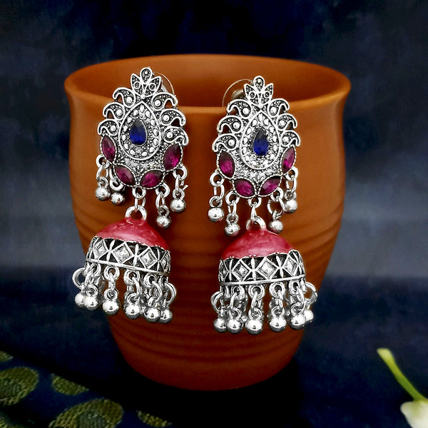 JewelJunk Purple Oxidized Plated Jhumka