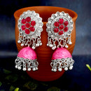 JewelJunk Pink Oxidized Plated Jhumka