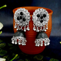 JewelJunk Black Oxidized Plated Jhumka