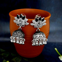 JewelJunk Black Oxidized Plated Jhumka
