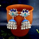 JewelJunk Blue Oxidized Plated Jhumka