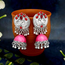 JewelJunk Pink Oxidized Plated Jhumka